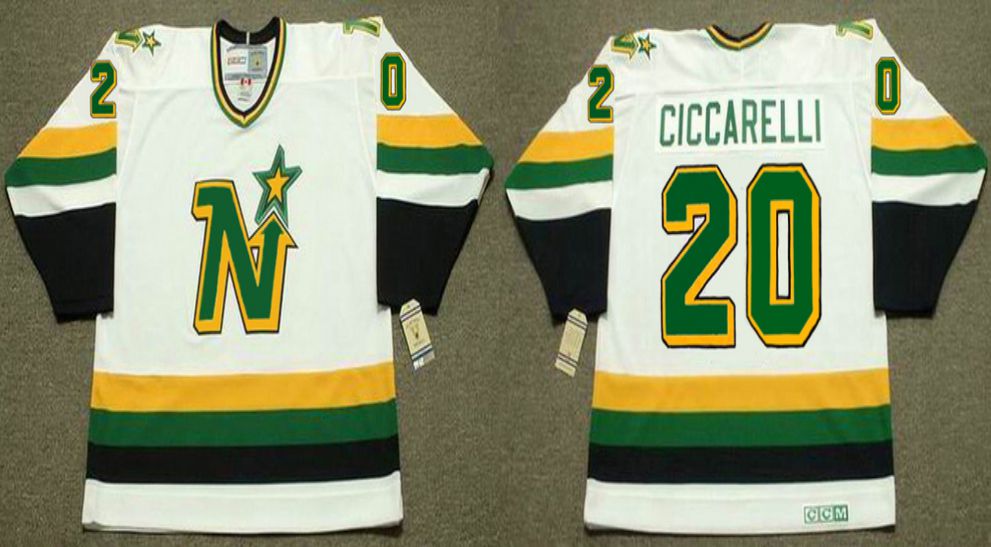 2019 Men Dallas Stars #20 Ciccarelli White CCM NHL jerseys